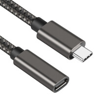 Cabo de extensão USB-C macho para fêmea, carregamento rápido de 60 W, transferência de energia de 5 Gbps, 50 cm/100 cm/150 cm/200 cm