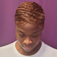 Auburnbruine pixie-pruik, korte pruik voor zwarte vrouwen, synthetisch, auburn