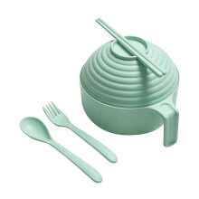 Ensemble de bols portables avec couvercle – Minimaliste, apte au contact alimentaire, léger et compact pour les voyages, le bureau et le