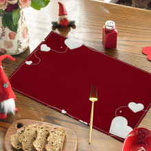 Valentijns placemat 18x12 inch, rustieke vintage linnen placemat – wasbaar, decoratie voor binnen en buiten, geschikt voor keuken en eetkamer