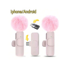 2-Piece Rechargeable Wireless Lavalier Mic, Cordless Omnidirectional Condenser Mic for Video, Teaching, Interviews, Podcasts—Compatible with XXX