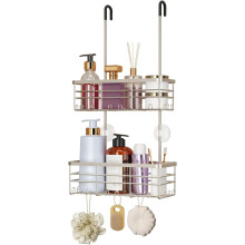 Shower Organizer - No Drilling Shower Organizer with Hooks, Rustproof & 304 Stainless Steel Bathroom Shelves - Brushed Nickel
