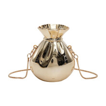 Transparente Schultertasche aus roségoldenem Acryl mit verstellbarem Nylonriemen und Metallreißverschluss – Kompaktes, modernes Design
