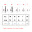 50pcs Treble Hooks Carbon Steel 2/0#,1#,3#,5#,7# 4