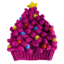 Bonnet de Noël unisexe tricoté avec motif sapin et barbe, pour enfants et adultes, idéal pour rester au chaud en hiver.