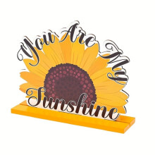 Sunxin Wooden Desktop Ornament Set (6 pcs), Sunflower Decor for Table, Bookshelf & Showcase – Compatible with Home Decor