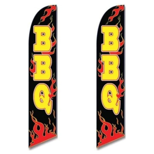 Σημαίες BBQ Swooper (Διπλή Συσκευασία) – Σημαίες με Φτερά 12ft, Μαύρες/Κίτρινες/Κόκκινες
