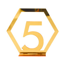 Numéros de table Sunxin 3D or et argent acrylique (12 pièces)