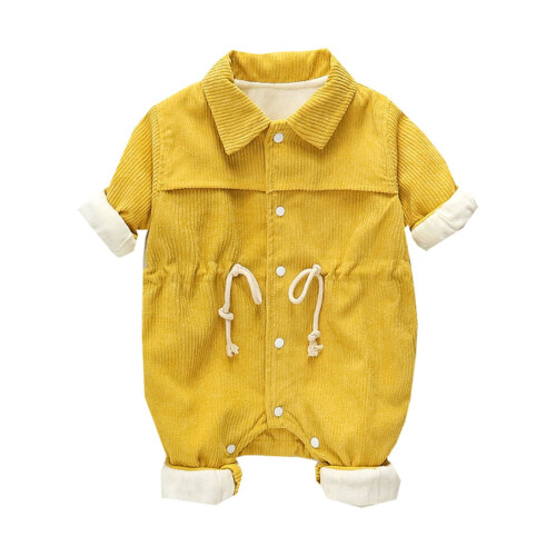 Toddler Jumpsuit Soft Thick Warm Yellow