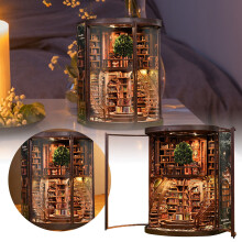 DIY Miniature Wooden House Kit, Book Nook & Tiny Model House for Adults, Family & Friends – Compatible with Wisdom Ring Library