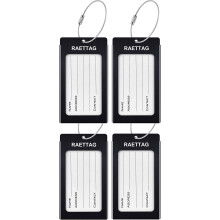 Luggage Tags Metal Suitcase Tags Travel Bag ID Identifier Luggage Tag (Black 4Pack)
