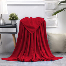 Solid Color Flannel Throw Blanket (60x40in, Red) – Super Soft, Lightweight, All-Season Cozy Blanket for Couch, Sofa, Bed, Office, Picnic & Travel