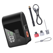 Small Easy Carry Bicycles Tire Pumps With LCD Screen Auto Inflation Intelligent systems LED Night lights General Valves Attachments