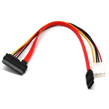 50cm Sata Power Cable 22Pin (7+15) Male Plug to 7Pin Female Jack Connector 4 Pin Molex to Serial ATA Lead Data Cord