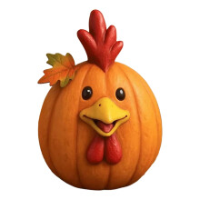 Cute Farm Animal Pumpkin Figurines – Resin Cow, Duck, Sheep, Pig, Chicken, Horse – Halloween, Thanksgiving & Fall Decor, Farmhouse Table