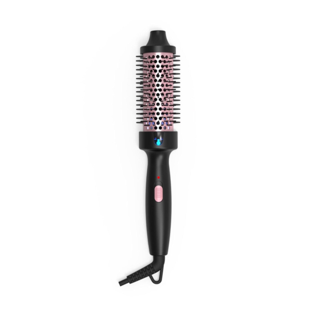 1.5" Ionic Heated Round Brush for Blowout Look, Dual Voltage, 30s Fast Heat, Natural Curls, Smoother Hair