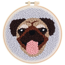 Punch Needle Kit DIY Needlework Animal Dog Embroidery for Adult Kid Starter B B