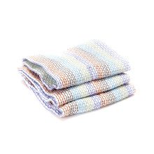 100% Organic Cotton Dish Cloths, Set of 3, Extra Absorbent Kitchen Towels, Durable Reble Cleaning Cloths for Dishes, Multicolor