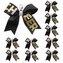 Cheer Bowknot Keychains Rhinestone Accents Pack of 10