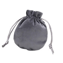 Drawstring Jewelry Bag, Party Favors, Jewelry Storage Organizer, Velvet Gift Bag Deep Gray 9.5x11.5cm