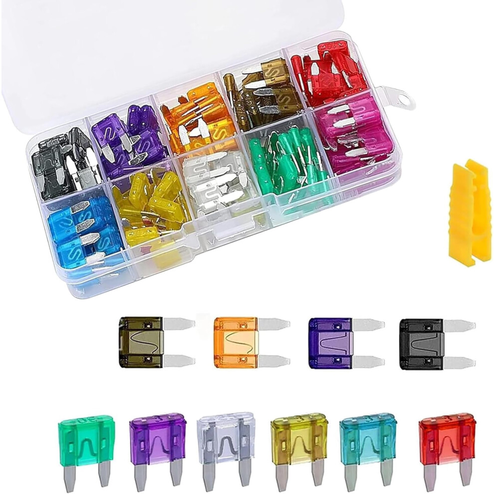 120-Piece Mini Blade Fuse Kit With Puller (2Aâ35A), Compatible With Most Cars 9329345281273