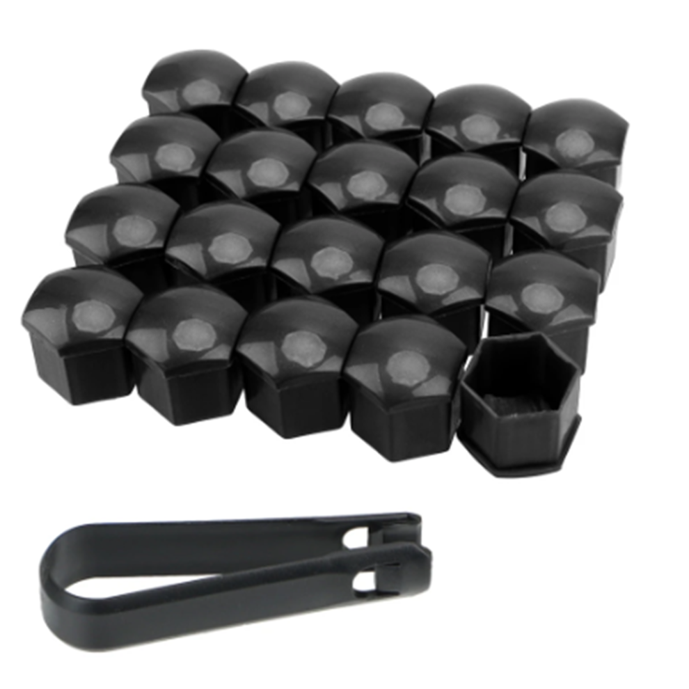 (, 21Mm) 20Pcs Car Wheel Nut Caps W/ Remover Tool, Anti-Rust Black 6253032013195