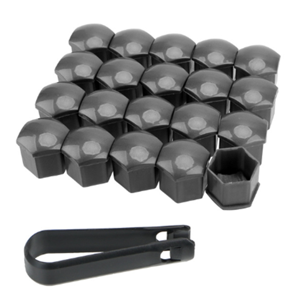 (, 21Mm) 20Pcs Car Wheel Nut Caps W/ Remover Tool, Anti-Rust Gray 6253032013225