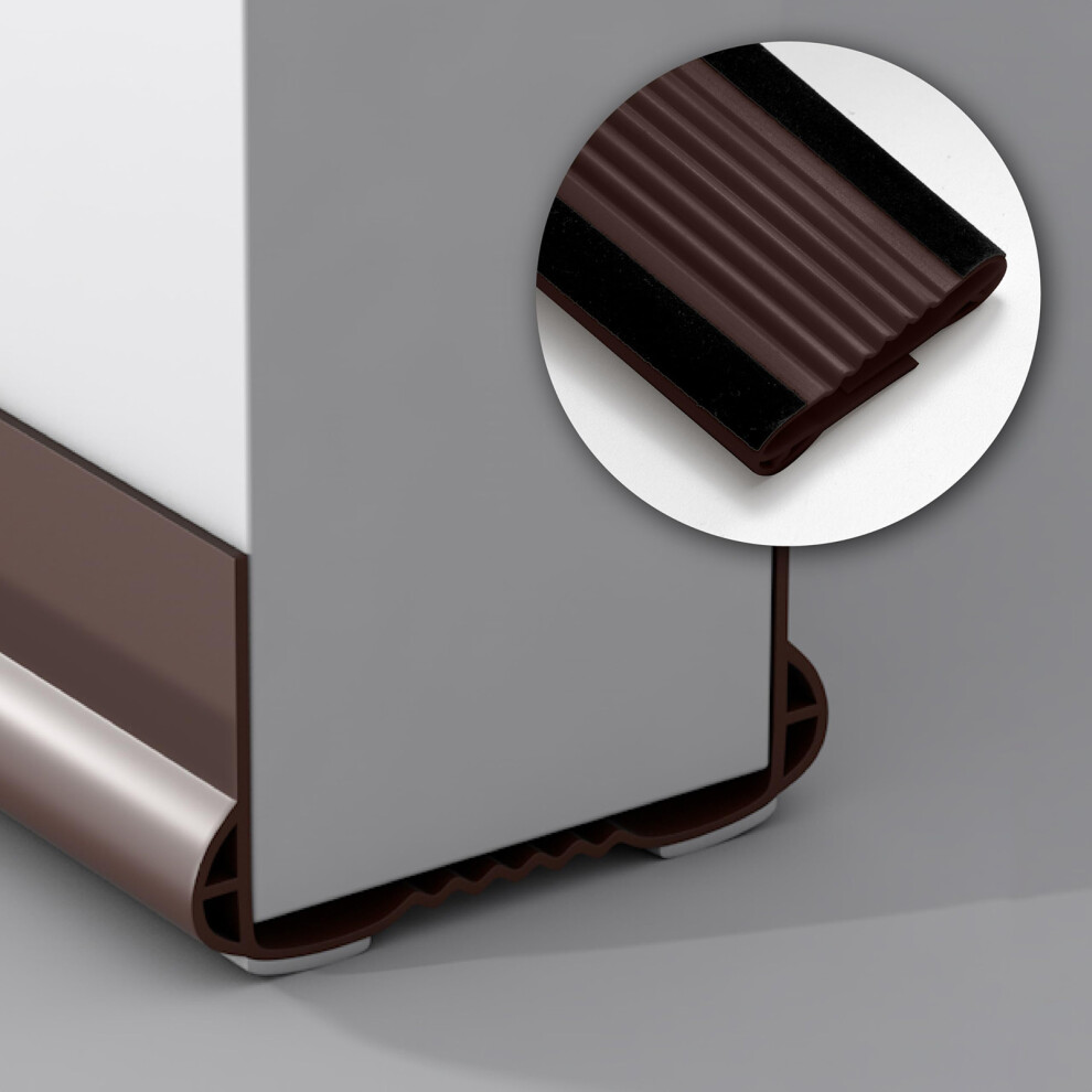 (Brown) Under Door Seal Door Draft Stopper Door Draft Stopper Insulator Door Sweep For Noise Cold Air Insulation 6253032013577