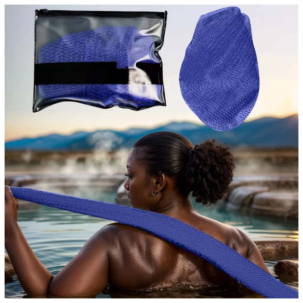 Penghui-Toys (Navy Blue) Authentic African Net Sponge Durable Exfoliating Loofah Brushes For Shower Body Cleaning Use