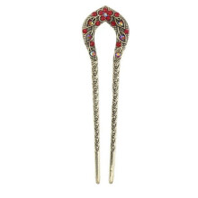 Kristallen strass haarspeld met dubbele punt (2 stuks)