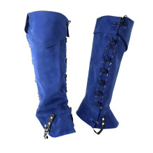 Pirate boot covers blue leg gaiters for themed parties