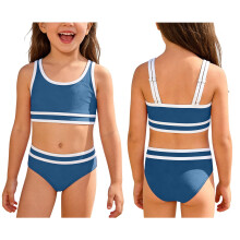 Zweiteiliger Bikini-Badeanzug, schnelltrocknende Bademode, Sommerbikini für Mädchen (8-9 Jahre).