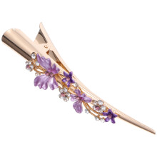 Fermagli per capelli a forma di anatra elegante, in lega, viola, per acconciature e per famiglie, 1 pezzo