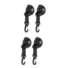 4er-Pack Saugnäpfe mit Haken, ideal zum Befestigen von Auto, Campingausrüstung und Planen im Freien.