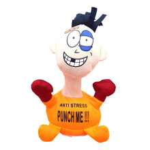 Punch Me -pehmolelu Hauska Pummel -stressiä lievittävä pehmonukke (keltainen - 23 x 12 cm) #9006