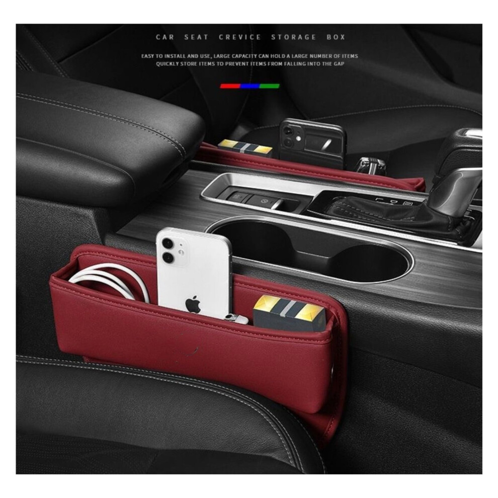 Guanghui Leather Car Seat Gap Filler Organizer For Phones, Glasses, Keys, Cards Â Compatible With Most Cars (1 Pack) 9479868616301
