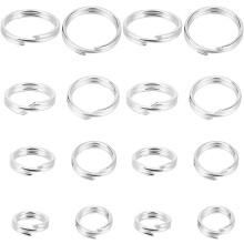 1 Box 20Pcs Double Loop Jump Rings 925 Sterling Silver 5/6/7/8mm Split Jump Rings Linking Ring for Jewellery Making grey