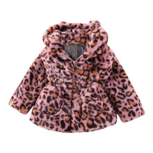 Cappotto invernale per bambine, antivento, morbido, leopardato, con cappuccio, spesso, caldo, con elastico in vita, giacca a maniche lunghe con
