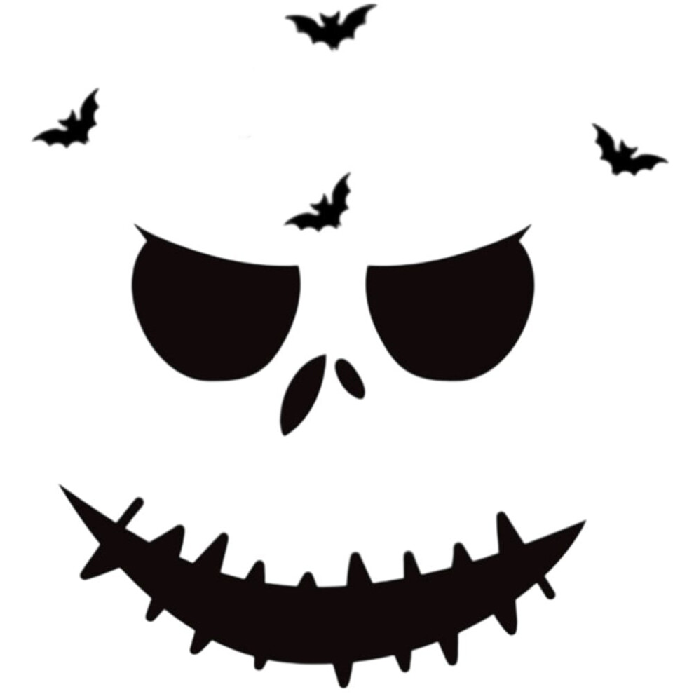 Halloween Door Stickers Scary Skull Stickers Funny Window Decals For Haunted Houses Halloween Parties Wall Decorations 9340959181155