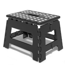 Tabouret pliant pour adultes, noir, 136 kg, 23 cm