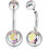Belly Button Ring Internally Threaded Cube Zircon 2 pcs 14G 1