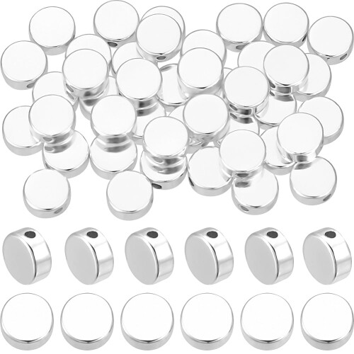 Sterling Silverpläterade Mässingsmyntpärlor6x3mm50st