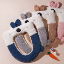 Cartoon toiletbrilhoes, blauw, dik, warm, wasbaar.
