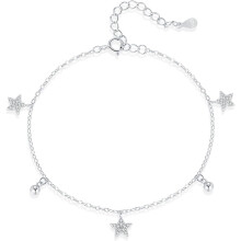 S925 Sterling Silver Star Charm Bracelet for Women – Chic Beaded Chain with Dainty CZ Star Pendant, Elegant Everyday Jewelry