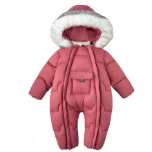 Tuta da neve invernale isolante per bambini con guanti e scarpine, doppia cerniera, tinta unita – Adatta a neonati e bambini piccoli