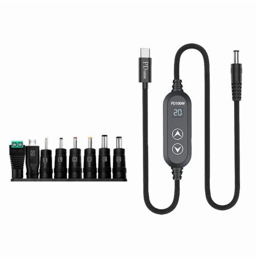 Τροφοδοτικό USB-C DC 5.5mm 100W με 5V/12V/15V/19V/20V