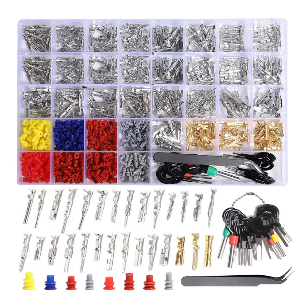 950Pcs Electrical Pin Connectors Car Wire Terminals Connector Pin Auto Electric Connector 1/1.5/1.8/2.2/2.8/3.5Mm 9193271011279