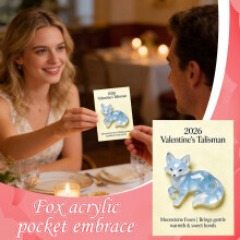 Valentines Day Card-Valentine's Talisman Fox Pocket Hug Gift,Galentines Day Decorations,Valentines Day Decorations For Him Or Her,F