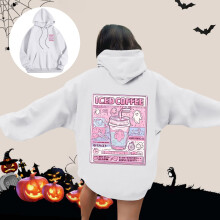 Sudadera con capucha estampada y elegante, estilo casual y holgado, ideal para el uso diario.