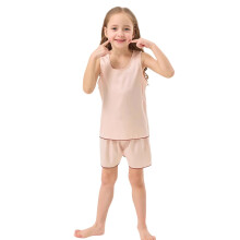 Girls 2 Piece Outfits Sleeveless Scoop Neck Summer Tank Top And Shorts Set Lightweight Silk Satin Girl Home Clothes For Kids 5-14 Years Soft Outfit